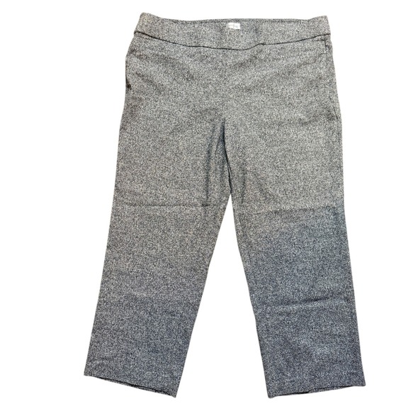 Avenue Cropped Trouser Work Pants Petite Size 18 Black Heathered Stretch Pull-on - Picture 7 of 7